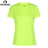 外贸原单正品女子运动短袖T恤荧光黄绿超轻速干透气鸡心领修身