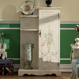 梵高乡村家具美式复古彩绘做旧单门酒柜饰品柜书柜装饰柜子餐边柜