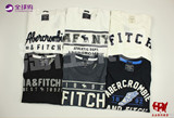 美国代购Abercrombie Fitch/AF男2016夏圆领图案短袖T恤正品现货