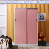特价儿童推拉移门粉色衣柜 卧室木质板式储物柜柜子 两门衣柜订做