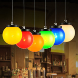 彩色小吊灯 餐厅单头LED吧台酒吧吊灯三头现代简约圆球灯饰吊灯具