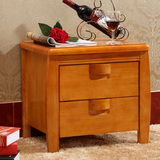包邮床头柜不带阻尼艺术橡木整装原木胡桃色储物柜实木简约现代