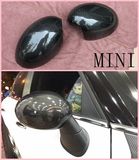迷你MINI cooper R55R56R57R58R60改装黑色碳纤维倒车后视镜壳罩