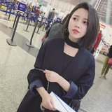 IS DALU2016春季新款韩版女装性感半高领长袖百搭T恤短款纯色上衣