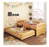 新款实木儿童床子母床单人双人床拖床伸缩床欧式床推拉抽拉床促销