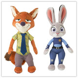 美国代购正品 迪士尼 疯狂动物城 兔朱迪狐尼克发声毛绒玩具 公仔