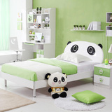 简约熊猫卡通儿童床 1.2米男孩高箱储物床1.5环保板式床现代家具