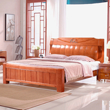 北京实体店实木床1.8橡木床双人床现代中式简约高箱储物1.5米婚床