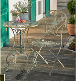 法式乡村庭院露台花园休闲桌椅折叠旧感铁质桌椅组合铁艺镂空桌椅