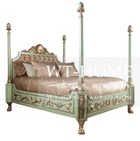 新古典双人床后现代布艺婚床欧式新古典床软包床雕花1.8床公主床