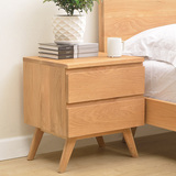 即木家居北欧日式纯实木床头柜原木橡木斗柜抽屉柜卧室家具简约