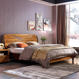 即木家居现代新中式实木床 北欧简约乌金木卧室双人床家具L1