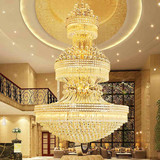 S金LED水晶吊灯 复式楼梯客厅酒店大厅会所别墅工程灯饰1.2 1.5米