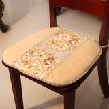 5折 米色款奢华高档 宫廷刺绣金丝绣花欧式椅子垫、坐垫加大椅垫