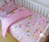 定做幼儿园三件套 婴儿被子被套床垫 儿童床上用品套件 KITY猫粉
