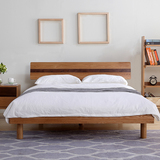 鼎尊家居 日式白橡木纯实木双人床 1.51.8米北欧卧室家具成人大床
