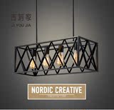 北欧简约复古怀旧黑色铁艺吊灯美式工业风简约个性客厅咖啡厅灯具
