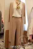 韩国进口代购东大门女装 2016春款 竖条气质针织衫阔腿裤套装特