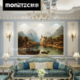 默奈瓷砖壁画客厅电视沙发背景墙风水油画古典欧式田园3d立体雕刻