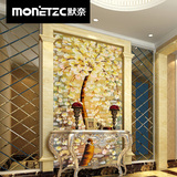 欧式瓷砖玄关背景墙微晶石3d立体雕刻过道走廊发财树壁画 OX1525