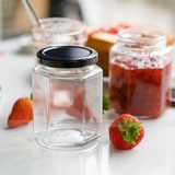 六棱果酱瓶 玻璃瓶 酱菜瓶 蜂蜜瓶 水果罐头瓶 密封罐 1只