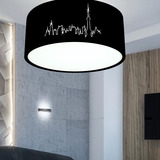 个性创意都市音符吸顶灯客厅餐厅卧室黑色圆形灯现代简约LED灯具