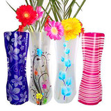 塑料花瓶PVC花瓶花器花盆插花可折叠花瓶 直筒水养花瓶 摆设花瓶