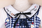 珠珠家！日系甜美可爱音符刺绣娃娃领飞飞短袖纯棉白色衬衫 女