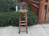 火烧实木酒吧椅创意高椅欧式吧台椅子木前台时尚吧凳简约高脚凳子