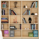 实木书柜书架自由组合储物柜松木书橱置物架儿童家用书柜带门组装
