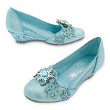 预售 美国代购 Disney迪士尼童装 冰雪奇缘艾莎公主蓝色皮鞋