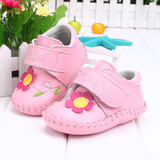 春秋季单鞋0-1-2-3岁女宝宝鞋子系带公主鞋婴儿学步鞋软底真皮鞋
