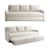 可折叠沙发床 多功能两用床1.5米1.2米1.8米双人实木推拉 可拆洗