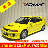现货Tarmac Works黄色1:18三菱Mitsubishi EVO V GSR树脂汽车模型