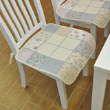 韩式田园全棉绗缝布艺 四季餐厅椅子垫 防滑坐垫 可机洗带绑绳