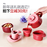 丹麦PO圣诞玫瑰花陶瓷整套茶具手工色釉日式水果花草茶小茶壶套装