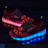 夏季新款儿童发光鞋韩版椰子LED荧光鬼舞步专用灯鞋中小童闪光鞋