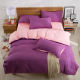 纯色床上用品AB面素色双拼四件套1.5m1.8m床单被套2.0m双人床