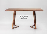 现代新中式简约餐台小户型6人座 实木饭桌长方形餐桌北欧风格家具