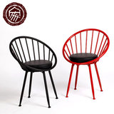 美式乡村创意咖啡厅奶茶店椅子 个性餐厅彩色椅子 靠背椅子定制