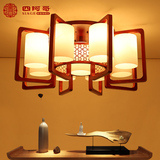 现代新中式实木客厅吸顶灯LED简约创意玻璃灯卧室书房灯具