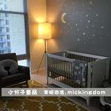 ins儿童房黑色PVC墙贴五角星星金色贴纸北欧美风格宝宝房装饰月亮