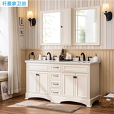欧式浴室柜组合美式实木落地卫浴红橡木洗手台卫生间洗漱洗脸盆柜