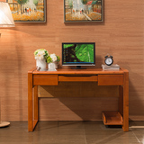 简约台式实木橡木电脑桌家用卧室组装书桌子现代中式简易写字台