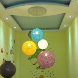 艺慧北欧简约餐厅吊灯吧台饭厅书房创意艺术个性藤艺麻球吊灯灯罩