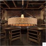 美式乡村工业风复古铁艺麻绳艺术创意个性餐厅咖啡厅网咖单头吊灯