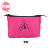 韩国3ce化妆包大容量手拿包收纳包可爱手包式红色三只眼韩版包邮