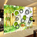 3D立体绿色树林背景墙屏风隔断时尚客厅玄关 儿童房美容院YY主播