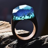手工定制 魔法森林木头戒指 创意个性原木戒指 情侣戒指指环