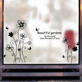 可定制墙贴纸店铺橱窗贴画玻璃移门窗户装饰花草小花朵小清新贴花